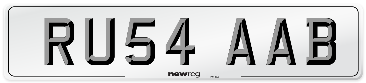 RU54 AAB Number Plate from New Reg